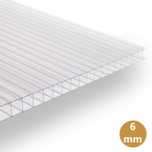 Heldere 6 mm polycarbonaat kanaalplaat Macrolux Multiwall voor tuinkas of wand