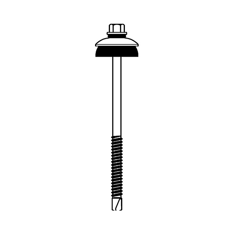 RVS schroef met neopreen ring (per 10 stuks)